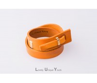 Женский кожаный браслет LUY N2 два оборота (желтый) Женский кожаный браслет LUY N2 два оборота (желтый)