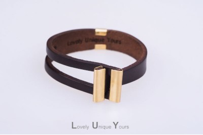 Жіночий шкіряний браслет LUY N5 один оберт (коричневий)