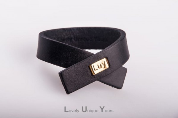 Жіночий шкіряний браслет LUY N. 7 чорний