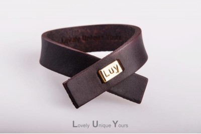 Жіночий шкіряний браслет LUY N7 коричневий