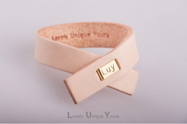 Жіночий шкіряний браслет LUY N. 7 нюд Жіночий шкіряний браслет LUY N. 7 нюд
