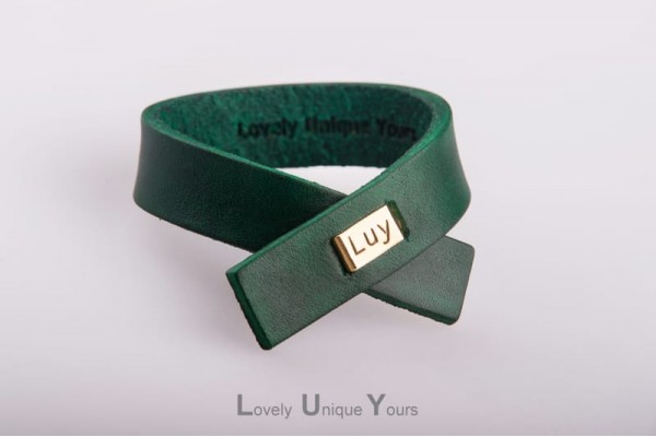 Жіночий шкіряний браслет LUY N. 7 зелений