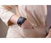 Жіночий шкіряний браслет LUY N. 1 два оберти (синій)