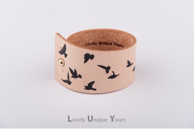 Жіночий шкіряний браслет LUY N9 DOVE - чорний