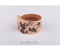 Женский кожаный браслет LUY N9 FLORAL - чёрный Женский кожаный браслет LUY N9 FLORAL - чёрный