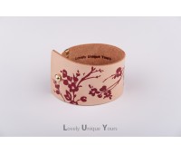 Женский кожаный браслет LUY N9 FLORAL - бордо Женский кожаный браслет LUY N9 FLORAL - бордо