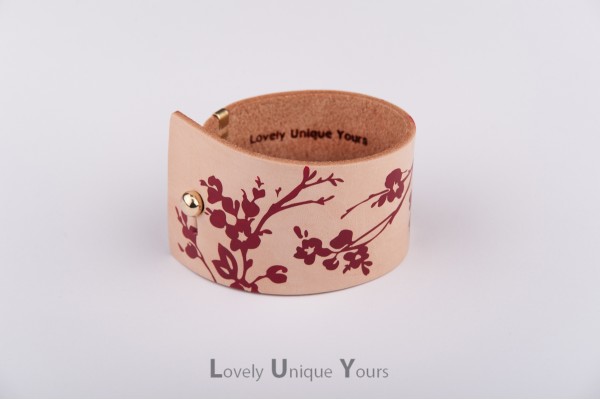 Жіночий шкіряний браслет LUY N9 FLORAL - бордо Жіночий шкіряний браслет LUY N9 FLORAL - бордо