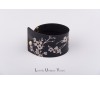 Жіночий шкіряний браслет LUY N9 FLORAL - беж на чорному фоні Жіночий шкіряний браслет LUY N9 FLORAL - беж на чорному фоні