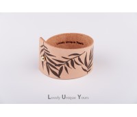 Жіночий шкіряний браслет LUY N9 LEAVES - коричневий