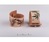 Жіночий шкіряний браслет LUY N9 LEAVES - коричневий